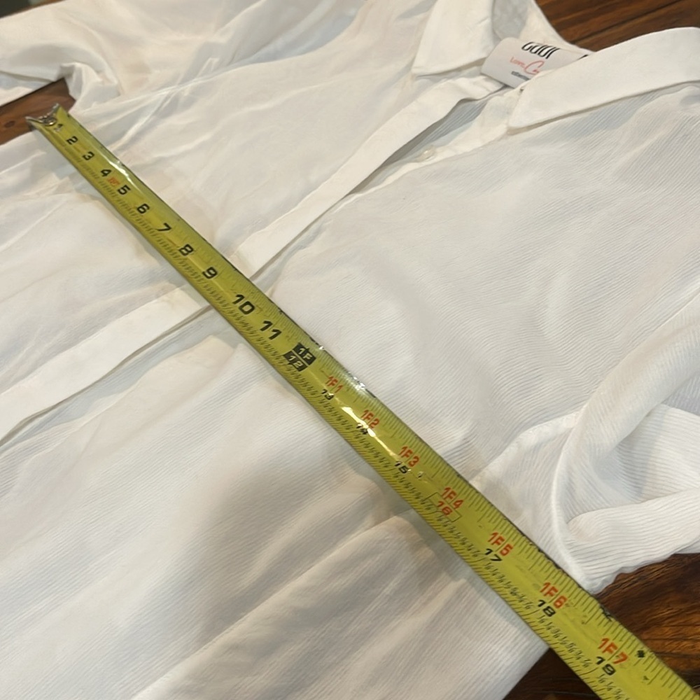 CAbi Women's Small Vacation Tunic Shirt White Long Sleeve Button Down - Picture 13 of 16